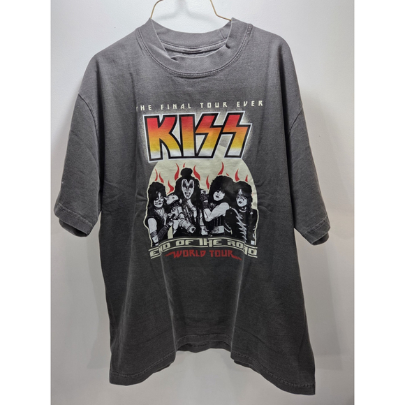 100% Other - Kiss End Of The Road T-Shirt Grey Large 100% Cotton High Quality New Without Tag